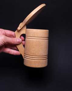 Jarra de Cuerno Vikinga Hecha a Mano, Pulida, de Madera, Estilo Rústico Medieval, Ecológica, Personalizada con Grabado, Coleccionable, para Cerveza o Cerveza Artesanal - Product Image 5
