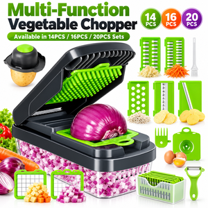 14 16 20 PCSMultifunctional <b>Vegetable</b> Chopper Mandoline <b>Slicer</b> with Container and Interchangeable Blades - Product Image 4
