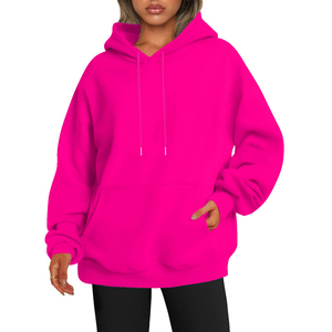 Sudadera con Capucha Extra Grande Blanca para Mujer, 100% Algodón Tejido, Color Sólido, Largo Regular, con Bolsillos, Transpirable, para Otoño - Product Image 4