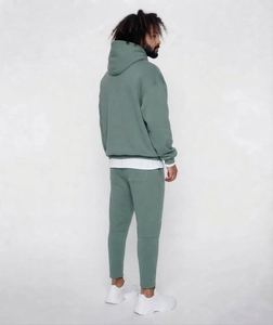 Conjunto de Pantalones y Suéter de Manga Larga, Otoño/Invierno, Estilo Europeo/Americano, Color Sólido, 100% Algodón, Felpa Ligera, Secado Rápido, Transpirable - Product Image 3