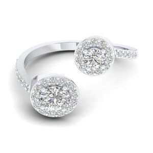 REYES Luxury Fine Jewellery Wholesale 925 Sterling <b>Silver</b> Moissanite Eternity <b>Rings</b> <b>Adjustable</b> Size Women Engagement <b>Rings</b> - Product Image 5