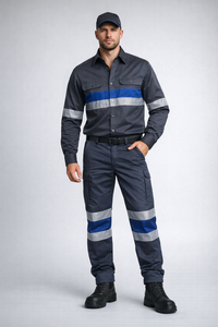 Meilleur pour l'exportation Vesbhusha VBIndustrial Combinaison de travail en coton pour homme, respirante, confortable, pantalon séparé HI - Product Image 4