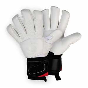 WARPRO INDUSTRY Red PU Leather Football Goalkeeper Gloves Full Finger Breathable Powerful Catch Pull-On Adjustable <b>Wrist</b> <b>Strap</b> - Product Image 3
