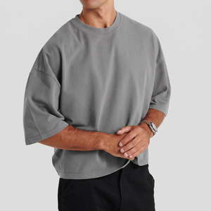 Camiseta Urbana de Algodón Grueso para Hombre, MOQ Bajo, Ropa Urbana de Marca, Producción de Marca Personalizada - Product Image 2