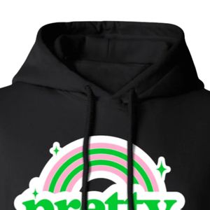 Sudadera con Capucha Negra con Estampado Gráfico, Sudadera de Forro Polar Suave de Manga Larga, Top con Capucha Informal, Ropa de Calle de Moda, Sudadera Cálida para Mujer, Tendencia - Product Image 4