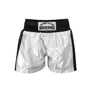 Latest Design Boxing <b>Shorts</b> <b>White</b> And Black Combination Lightweight Boxing <b>Shorts</b> With Customize Logo - Product Image 2