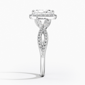BOJ <b>Ring</b> 0123 Radiant Cut 925 <b>Silver</b> Luxe Floral Prong Setting <b>Solitaire</b> Diamond <b>Ring</b> 2ct D Color VVS1 Moissanite GRA Certified - Product Image 3