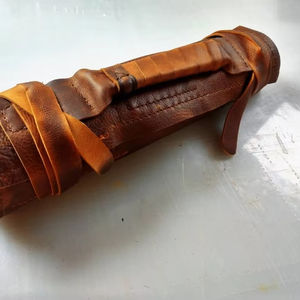 Genuine Leather Eco-Friendly Portable Knife <b>Roll</b> <b>Bag</b> Culinary Chef <b>Tool</b> Case Handmade in Pakistan LKR-0224 - Product Image 1