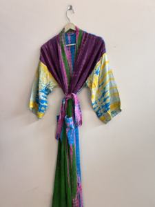 Kimono de seda para mujer, bata de playa, ropa de lujo para estar en casa, vestido largo tipo kimono. - Product Image 5