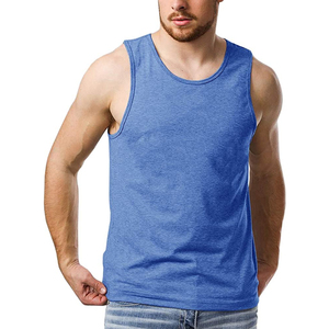 T-shirts sans manches pour hommes personnalisés, coton et polyester, prix de gros abordable, lavables - Product Image 1