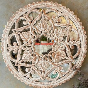 Antique Teak Wood <b>Wall</b> <b>Mirrors</b> OEM Custom Wholesale | Traditional Design Eco-friendly Handmade Durable Lightweight | Aqudus - Product Image 2