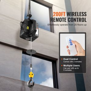 Verricello Portatile Elettrico con Capacità di Carico 1100 Libbre, Altezza di Sollevamento 23 Piedi, Sollevatore per Soffitta con Telecomando Wireless, 1500W, Altezza di Sollevamento 23 Piedi, Capacità 12000 Libbre - Product Image 3