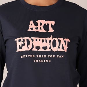 Promotional Wholesales 100% Organic Cotton Vintage printed Customize Round neck Digital Printed Long Sleeve T-Shirt Casual Wear - Product Image 2