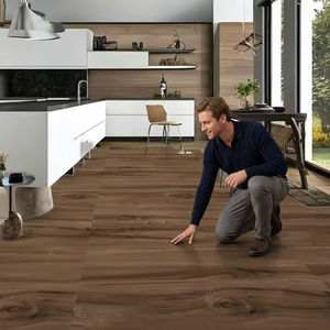 Carreaux de sol et de mur en porcelaine émaillée de couleur chêne brun, 800x1600mm, 10mm d'épaisseur, pour piscines et hôtels, marque Vistaar, vente en gros - Product Image 5