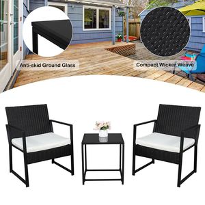 Set di Mobili da Esterno Moderni in Rattan a 3 Pezzi con Sedie in Vimini per Uso Alberghiero - Spedizione Gratuita - Product Image 2