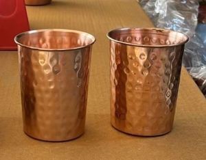 Verres à boire élégants en cuivre, gobelets modernes en métal pour l'eau, les jus, les cocktails, durables, réutilisables, pour la cuisine, la salle à manger, le bar. - Product Image 5