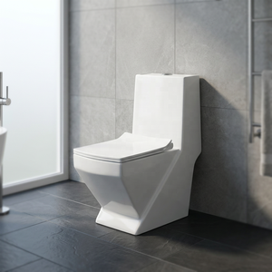 WC monobloc moderne en céramique noir et or, cuvette allongée, double chasse, sanitaires pour le marché du Moyen-Orient - Product Image 6