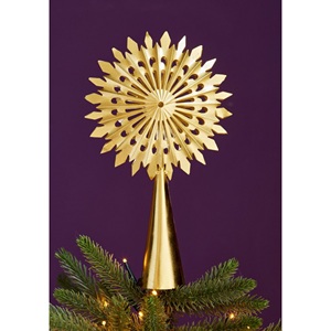 New Stylish Design Gold Metal Hanging Angel Christmas Ornament with Cutout Design Traditional Holiday Christmas Decoration - Product Image 6