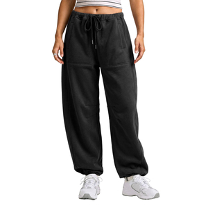 Factory Direct Sale Women Baggy Sweatpants Custom Embroidery Relaxed Fit Fleece Joggers Ladies Mid Waist Casual <b>Trousers</b> Women's - Product Image 1