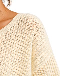 Pull court tricoté surdimensionné personnalisé pour femme, coupe ample, manches courtes, léger, respirant, décontracté, tendance, pour l'été - Product Image 6