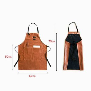 Tablier de travail en cuir tressé durable pour salon, chef, barbier, cuisine, usage quotidien - Product Image 2