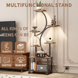 62\" Tall Indoor <b>Plant</b> Stand with 8 Tiered Large Flower 8 Indoor Grow Lights Lighted <b>Corner</b> <b>Plant</b> Stands for Growing - Product Image 5