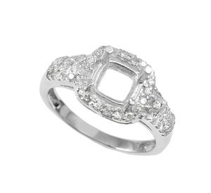 Composant de bijoux pour femme en argent sterling 925, micro-pavé, écologique, fait main, serti clos, forme carrée 6 mm - Product Image 1