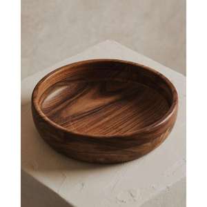 Tazón para Servir Galletas de Madera de Acacia, Diseño Ondulado, Estilo Multifuncional, Ecológico, Vintage, para Fiestas, Hoteles y Restaurantes - Product Image 6