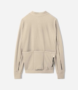 Maillot de cyclisme personnalisé beige à manches longues, fermeture éclair intégrale, ourlet en maille respirante, pour vélo de route, tenue d'équipe, vêtement de sport, uniforme - Product Image 2