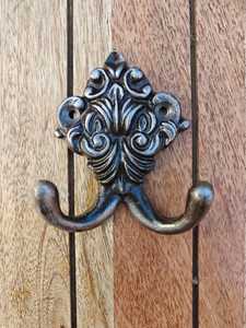 Victorian Style Decorative Wall Hooks Retro Ornate Metal Towel Hanger Heavy Duty Dual Wall Mounted Hooks for Coats <b>Hats</b> <b>Bags</b> - Product Image 2