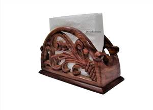 Meilleure Offre Porte-Serviettes de Mariage en Bois de Sheesham Sculpté Motif Marron Design Moderne Élégant Durable Écologique Table de Mariage - Product Image 5