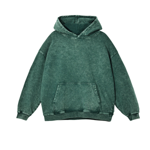 Boxy Fit Men's Hoodie Bleach Wash Heavyweight Cotton <b>Terry</b> Patchwork Design Urban Style OEM Manufacturer <b>Bulk</b> Order Low MOQ - Product Image 4