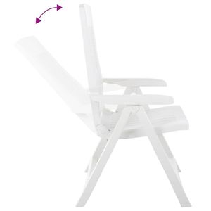 Juego de 2 Sillas de Jardín de Plástico Blanco, Diseño Estándar - Product Image 5