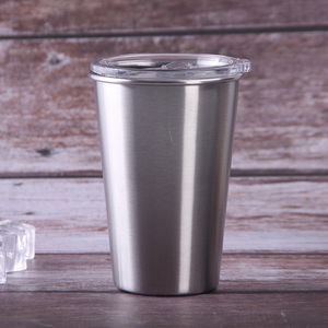 Tasse à bière empilable en métal à paroi simple avec logo personnalisé, gobelet en acier inoxydable brut, tasse à café, verre à bière en métal à paroi simple - Product Image 1