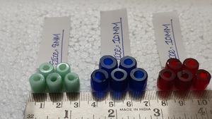 Cuentas de Vidrio Facetadas Conoformes, Cuentas Pony de Orificio Grande, Colores Surtidos Verde Azul Rojo, Suministros a Granel para Fabricación de Joyas y Manualidades, Bolsa OPP - Product Image 3