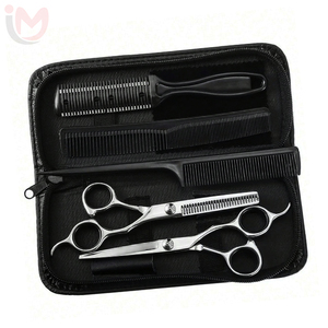 Professional Hair Styling Tools Set Stainless Steel Scissors Combs Durable Salon Grade Kit Black Case Customized Color Custom - Product Image 1