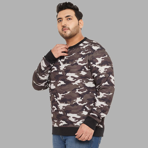 Sublimation Tie-Dye Fleece Sublimation <b>Sweatshirt</b> <b>Men</b> Crew Neck Casual Regular Fit Autumn Gray <b>White</b> Patterned Long Sleeve - Product Image 4