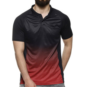 Polo personnalisé en polyester pour homme, noir et rouge, pour entraînement sportif professionnel, vêtements décontractés, nouvelle technologie - Product Image 1