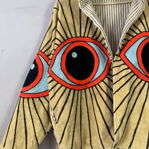 Evil Eye Embroidery Suzani <b>Jacket</b> - <b>Velvet</b> Bomber <b>Jacket</b>, Festival, Bohemian, Statement, Art to wear - Product Image 3