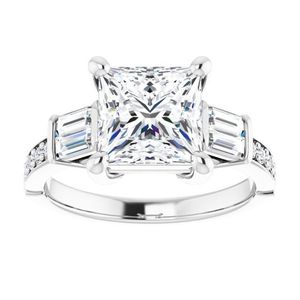 Anillo de Plata S925 con Diamante Moissanite de Diseño Princesa, Aspecto Brillante, Regalo Especial de San Valentín para Mujer - Product Image 1