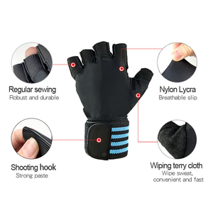 ถุงมือฟิตเนสหนังวัวแบบครึ่งนิ้ว ระบายอากาศได้ดี สำหรับยกน้ำหนัก ปั่นจักรยาน ออกกำลังกาย และฝึกซ้อม - Product Image 5