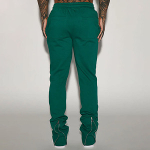 Pantalon de survêtement empilé personnalisé pour homme en molleton de coton épais avec ourlet zippé, style streetwear, OEM ODM Marque Privée - Product Image 2