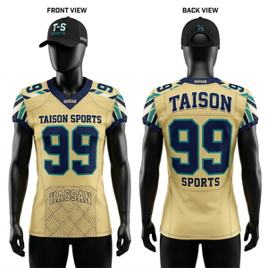Maillot de football américain pour femmes, polyester premium, maille respirante, crème et bordeaux, panneaux de manches rayés, sublimation, logo personnalisé - Product Image 3
