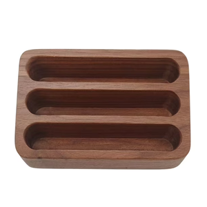 Wood Business Card Stand Display Wood Note <b>Pad</b> Stand 3 Slots Excellent Pieces Modern Wood Card Holder - Product Image 1