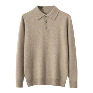 Pull en cachemire 100% pure laine pour homme, col polo, tricoté, automne-hiver, nouveau modèle chaud, édition coréenne, veste tendance - Product Image 1
