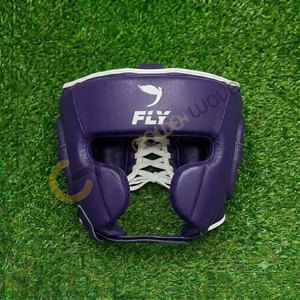 Brand New High Quality Professional Fly Boxing Set Gloves <b>Head</b> Groin Protector Set Cowhide Leather Breathable Purple Boxing Set - Product Image 3