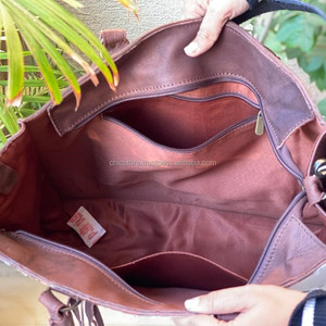 กระเป๋าถือหนังวัวมีพู่แบบเครื่องมือใหม่ล่าสุดกระเป๋าถือหนังวัวหนังวัวแท้ชุดคอมโบหนังแท้สไตล์ตะวันตก - Product Image 6