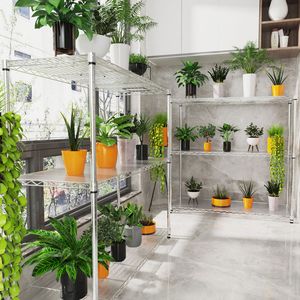 NSF 1050 LBS Heavy Duty 3-Tier Wire Shelving Unit Height Adjustable Metal <b>Garage</b> Storage <b>Rack</b> Heavy Duty Storage Wire Shelving - Product Image 3