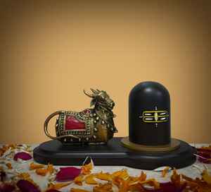 HOME GENIE Shivling con Ídolo de Nandi en Plataforma, Conjunto Decorativo de Shivling para el Mandir del Hogar - Product Image 5