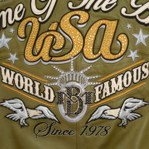 Chaqueta de Invierno para Hombre, Diseño Varsity, Nueva Colección, Bordado Intenso, Pedrería, Impermeable, Resistente al Viento, Decoración Vintage - Product Image 5